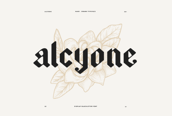 Alcyone: The Assertive Blackletter for Bold Designs